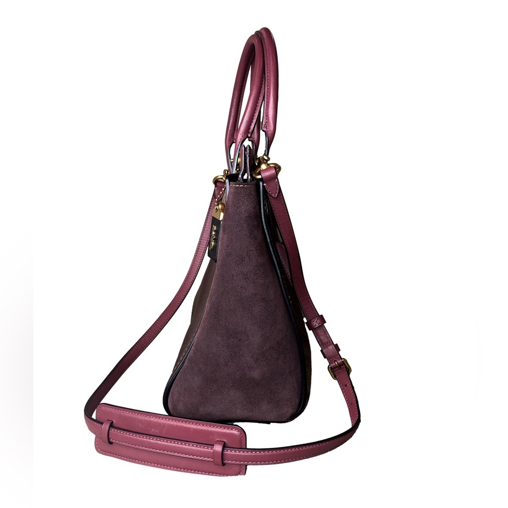 COACH 1941 Troupe Tote Colorblock in Vintage Mauve Brown Burgundy Satchel - Picture 4 of 17